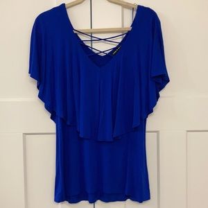 Cable & Gauge size medium royal blue blouse